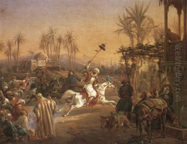 Arab Horsemen At Play - view 1