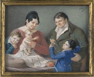 Portrait Der Familie Von Dr. Oeggl Mit Seiner Frau Und Drei Kindern Portrait Der Familie Von Dr. Oeggl Mit Seiner Frau Und Drei Kindern