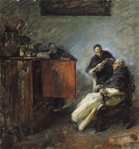 Monche In Der Stube by Carl Mayr-Graetz