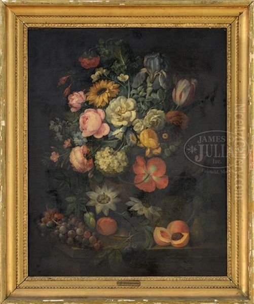 Still-life Of Flowers In An Urn With Bird - view 1