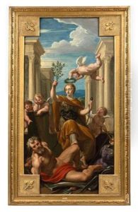 Allegorie De La Paix - Allegorie De L'abondance, La Paix Et La Renommee