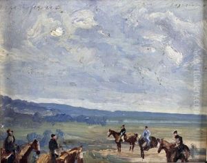 Reiter In Weiter Bayerischer Landschaft Reiter In Weiter Bayerischer Landschaft