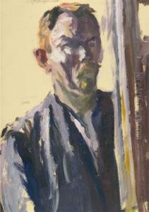 Selbstbildnis An Der Staffelei by Max Mayrshofer