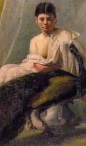 Madchen Mit Pfau