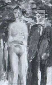 Kunstler Mit Modell by Max Mayrshofer