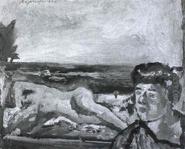 Liegender Akt Mit Seeblick - view 1