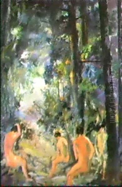 Waldpartie Mit Badenden - view 1