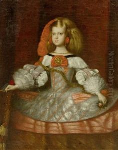 Portrat Der Infantin Margarita Theresa Von Spanien by Juan Bautista Martinez del Mazo