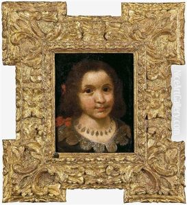 Retrato De Nina Con Lazo Rojo