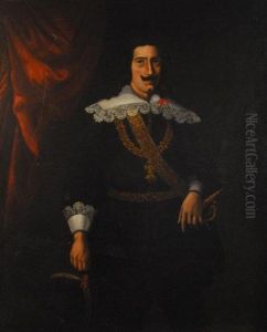 Gentleman Wearing The Golden Fleece by Juan Bautista Martinez del Mazo