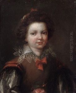 Bildnis Eines Jungen Madchens Mit Weisem Spitzenkragen by Juan Bautista Martinez del Mazo