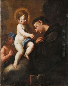 Sant'antonio Con Bambino E San Giovannino by Ludovico Mazzanti