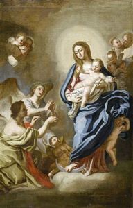 Madonna Mit Kind Und Betenden Engeln Madonna Mit Kind Und Betenden Engeln