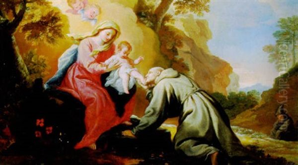 Die Madonna Mit Dem Kind Erscheint Dem Heiligen Franziskus - view 1
