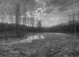Abendliche Flusslandschaft Abendliche Flusslandschaft