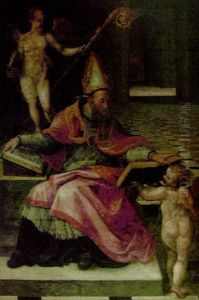 Den Heilige Augustin, Biskop Av Hippo by Girolamo Mazzola Bedoli