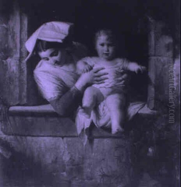 Mother And Child At A Window - view 1
