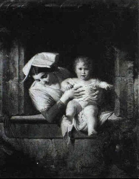 Mother And Child At A Window - view 1
