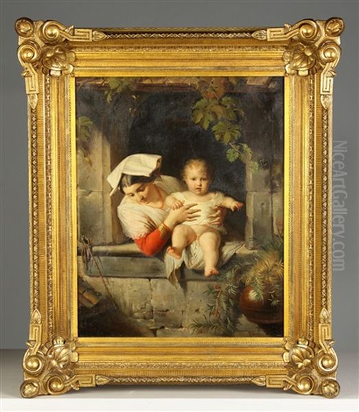 A Mother And Child At Window - view 1