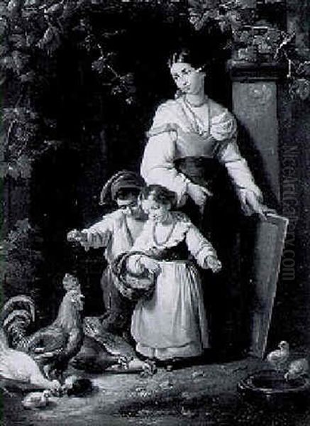 Feeding The Chickens - view 1