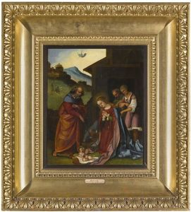 The Adoration Of The Shepherds by Ludovico Mazzolino