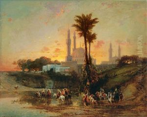 Sunset In An Oriental Town by Domenico Mazzoni