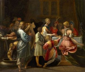 The Banquet by Pier Francesco (il Morazzone) Mazzuchelli