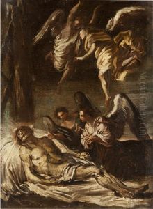 The Dead Christ With Angels by Pier Francesco (il Morazzone) Mazzuchelli