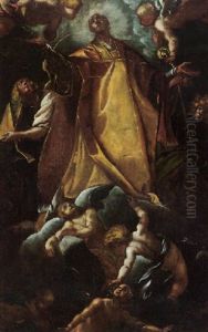 The Ascension Of San Carlo Borromeo by Pier Francesco (il Morazzone) Mazzuchelli