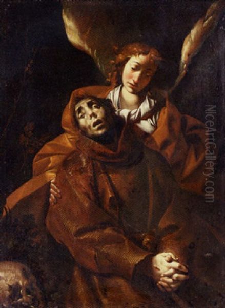 Saint Francis Supported By An Angel - view 1