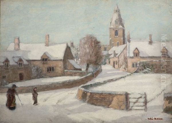 Winter Village Scene - view 1