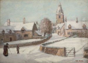 Winter Village Scene by Walter McAdam