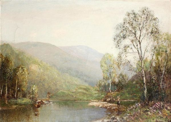 Fisherman On A River Bank - view 1
