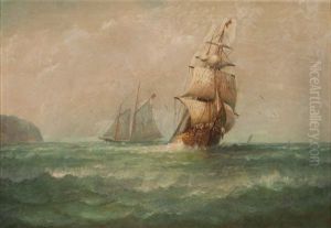 Two Sailing Ships On Moderate Seas Two Sailing Ships On Moderate Seas