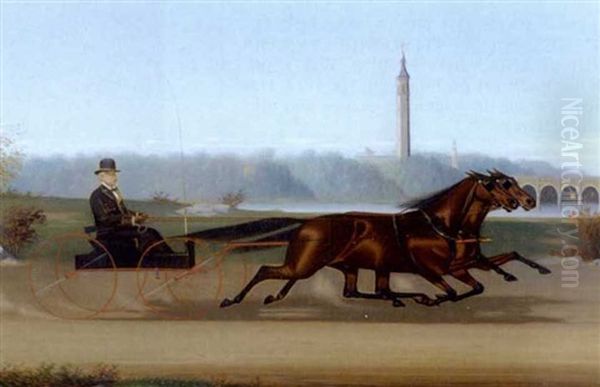 Our For A Carriage Ride With Two Trotters - view 1