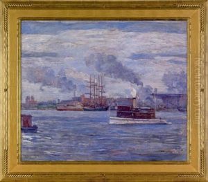 Industrial River Scene by Henry McCarter