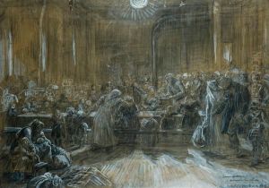 L'asile Des Pauvres La Nuit by Hippolyte Dominique Berteaux