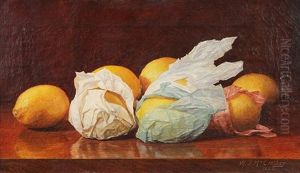 Wrapped Lemons On A Table Top by William J. McCloskey