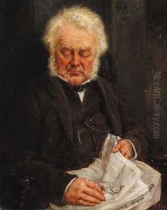 A Gentleman Asleep Over The Times Newspaper