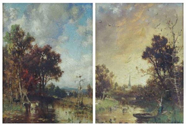 Pair Of Oil On Board Landscapes - view 1