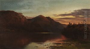 Crescent Moon Over Lake Placid