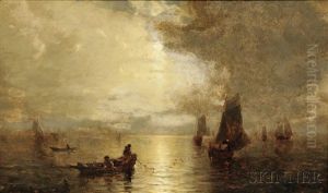 Fishing Boats At Night by George Herbert McCord
