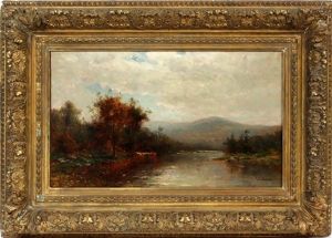 Lake In A Landscape Scene by George Herbert McCord