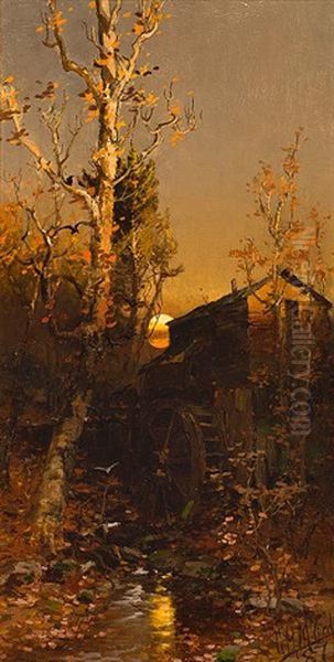 Rivermill At Sunset (+ Midday Landscape; 2 Works) - view 1