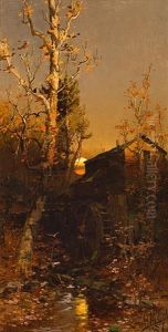 Rivermill At Sunset (+ Midday Landscape; 2 Works)