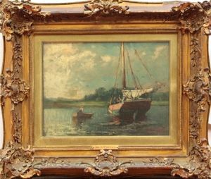 Sailboat In The Mooring by George Herbert McCord