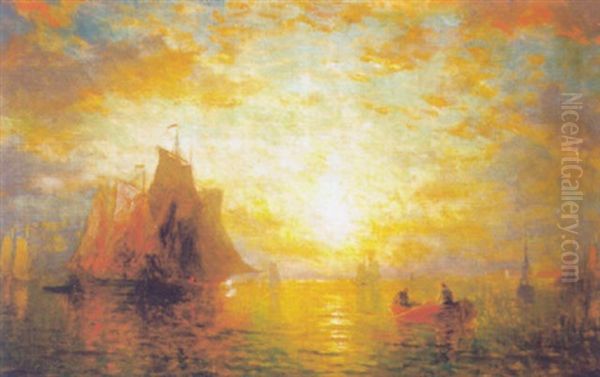 Luminist Harbor Scene - view 1