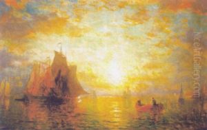 Luminist Harbor Scene by George Herbert McCord