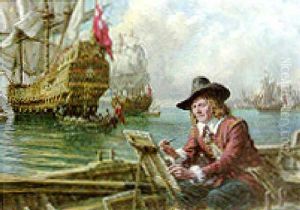 Willem Van De Velde The Younger Painting The Fleet