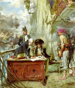 Nelson At The Battle Of Copenhagen Sealing His Letter To The Crown Prince Of Denmark